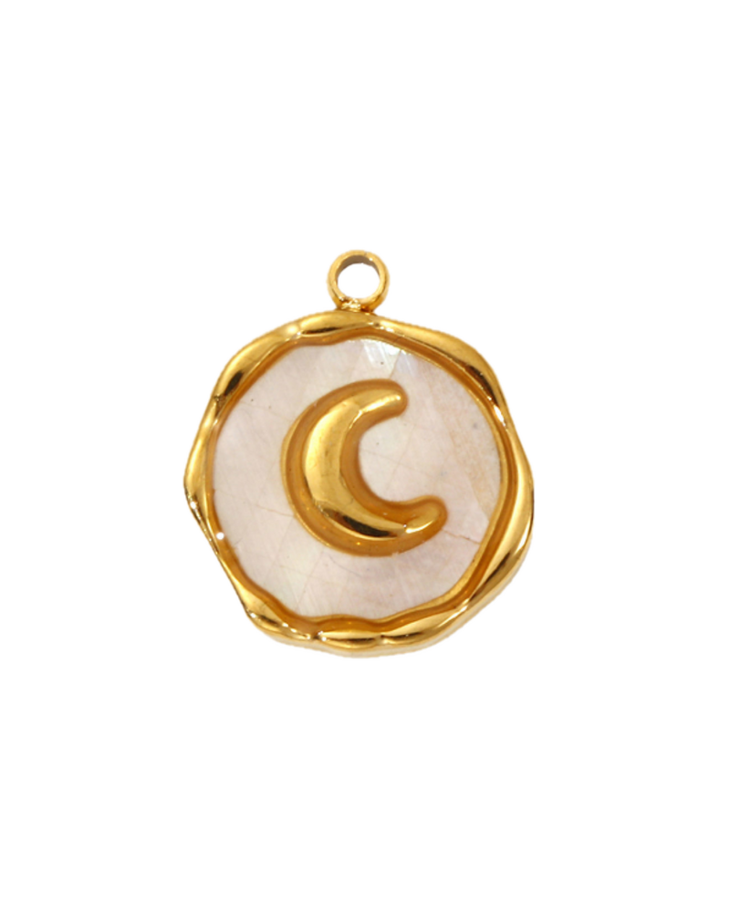 Charm médaille coeur & lune