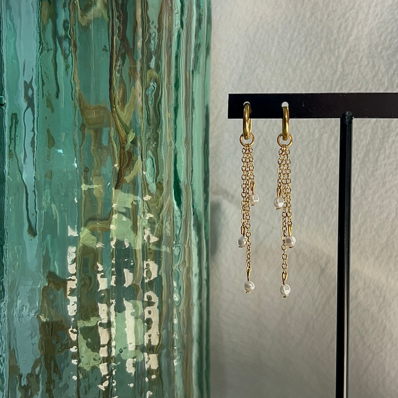 boucles d'oreilles doré en acier inoxydable