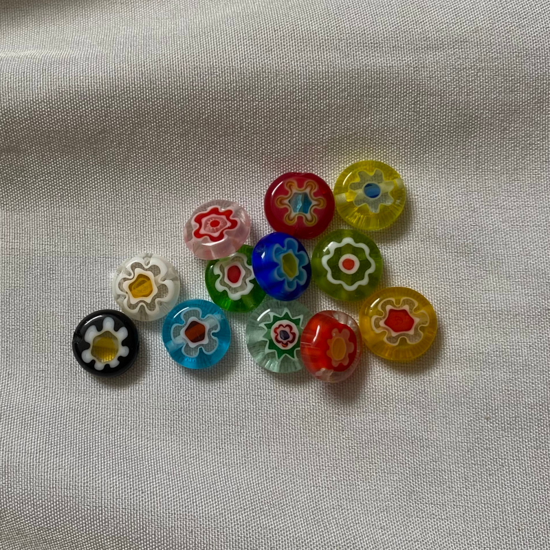 Perles Millefiori rouges, roses, bleues, vertes, noires et blanches pour personnaliser les bijoux