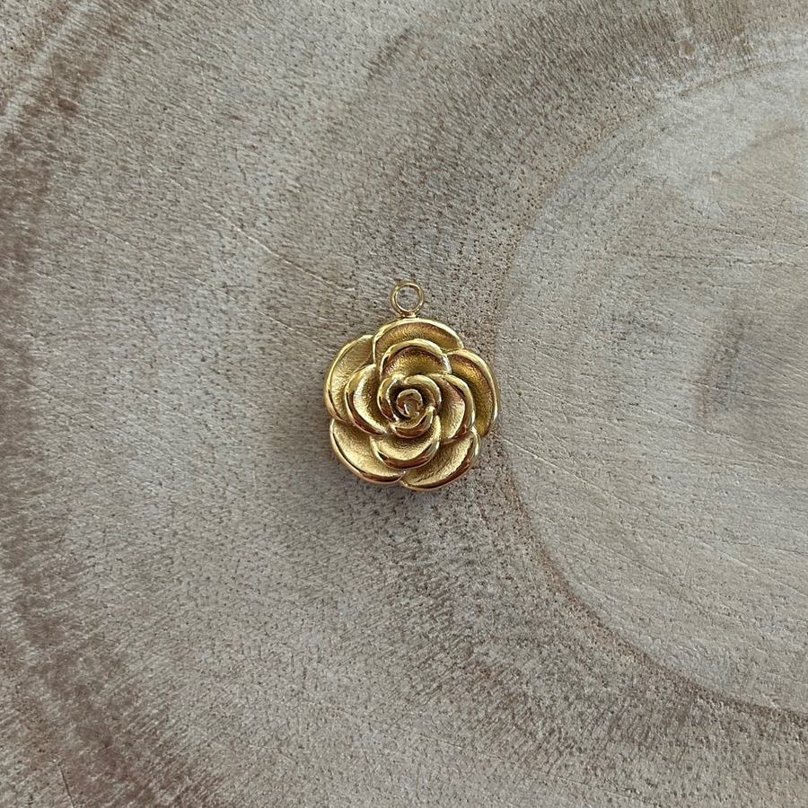 Charm rose en acier inoxydable doré pour bijou personnalisable 
