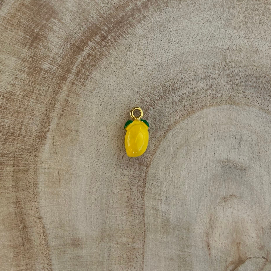 Charm citron en acier inoxydable doré pour bijou personnalisable
