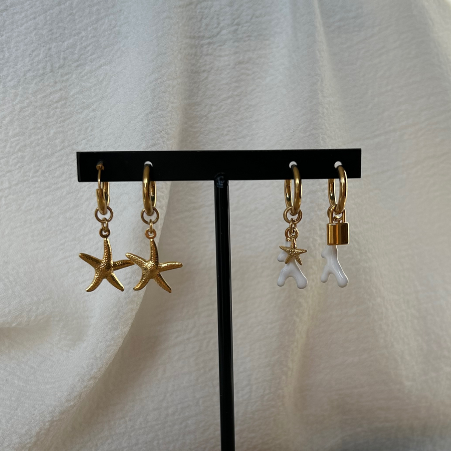 Boucles d’oreilles en acier inoxydable doré personnalisables avec charms