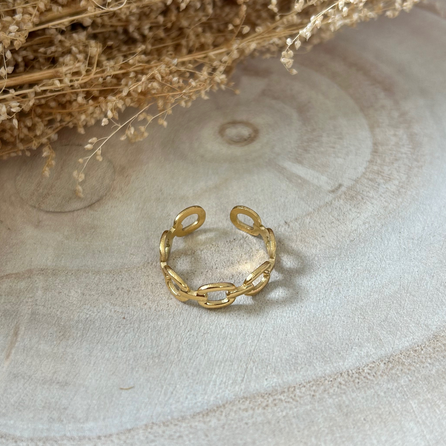 Bague ajustable en acier inoxydable doré