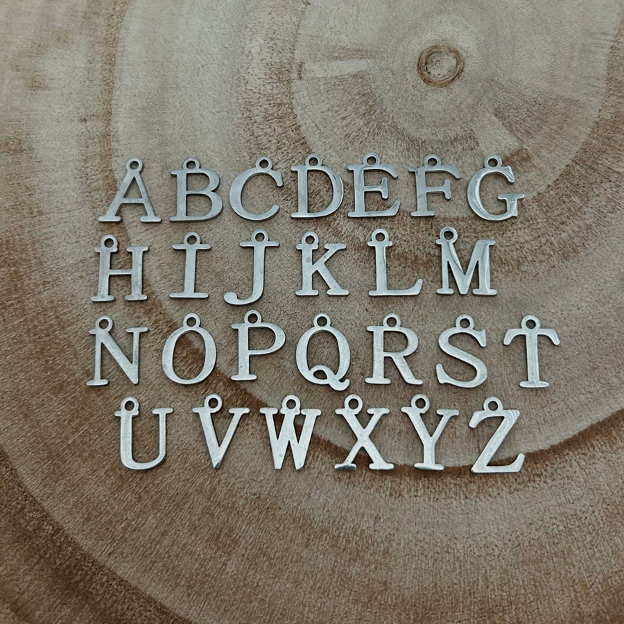 26 Charms lettre de l'alphabet en acier inoxydable argenté pour bijou personnalisable