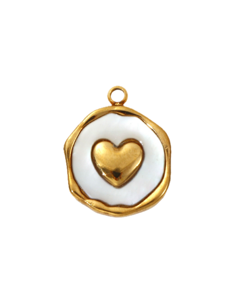 Charm médaille coeur & lune