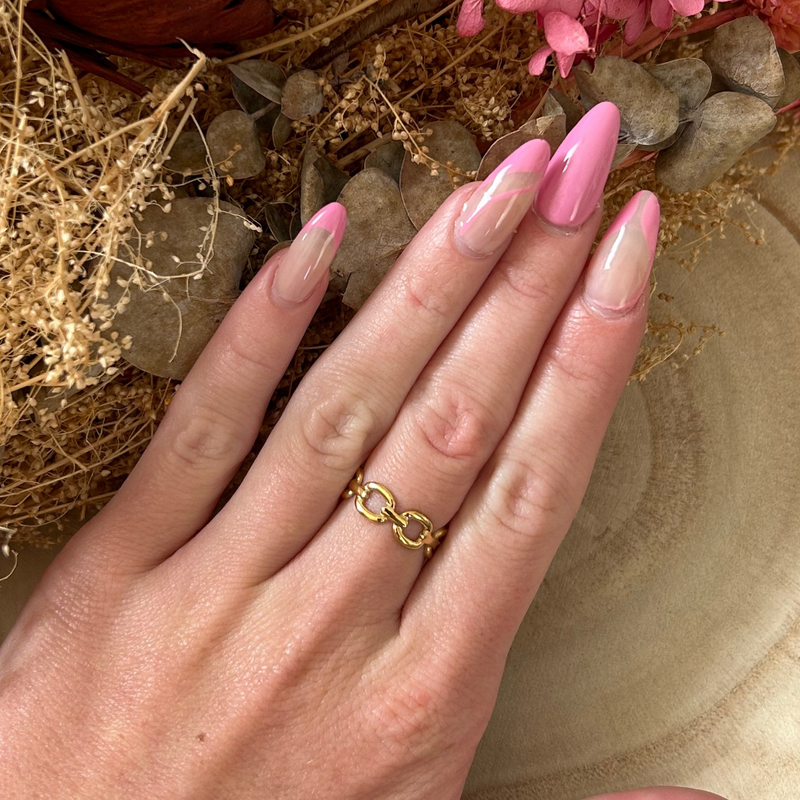 Bague ajustable en acier inoxydable doré