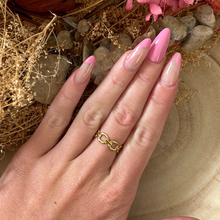 Bague ajustable en acier inoxydable doré