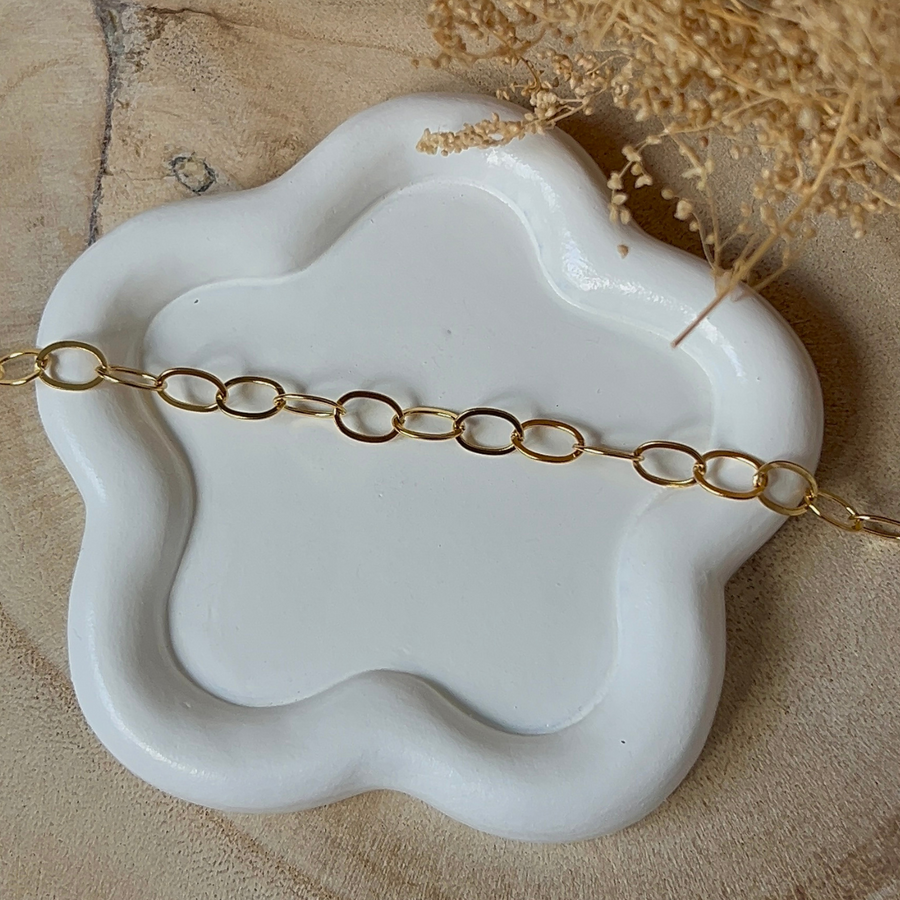 bracelet acier inoxydable doré à personnaliser avec charms