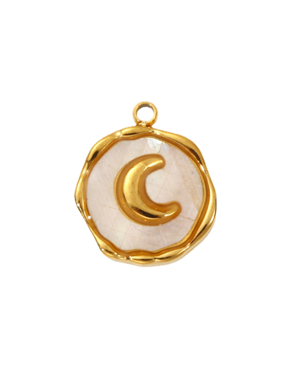 Charm médaille coeur & lune