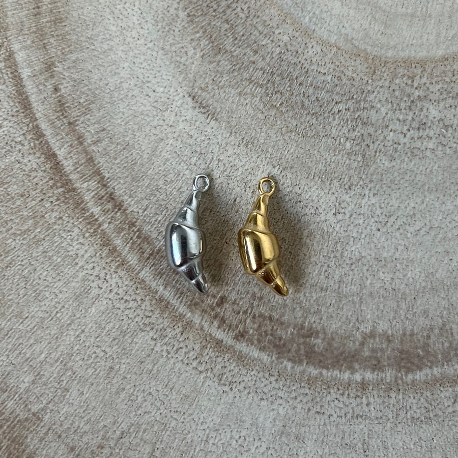 Deux charms croissant en acier inoxydable doré et argenté pour bijou personnalisable   