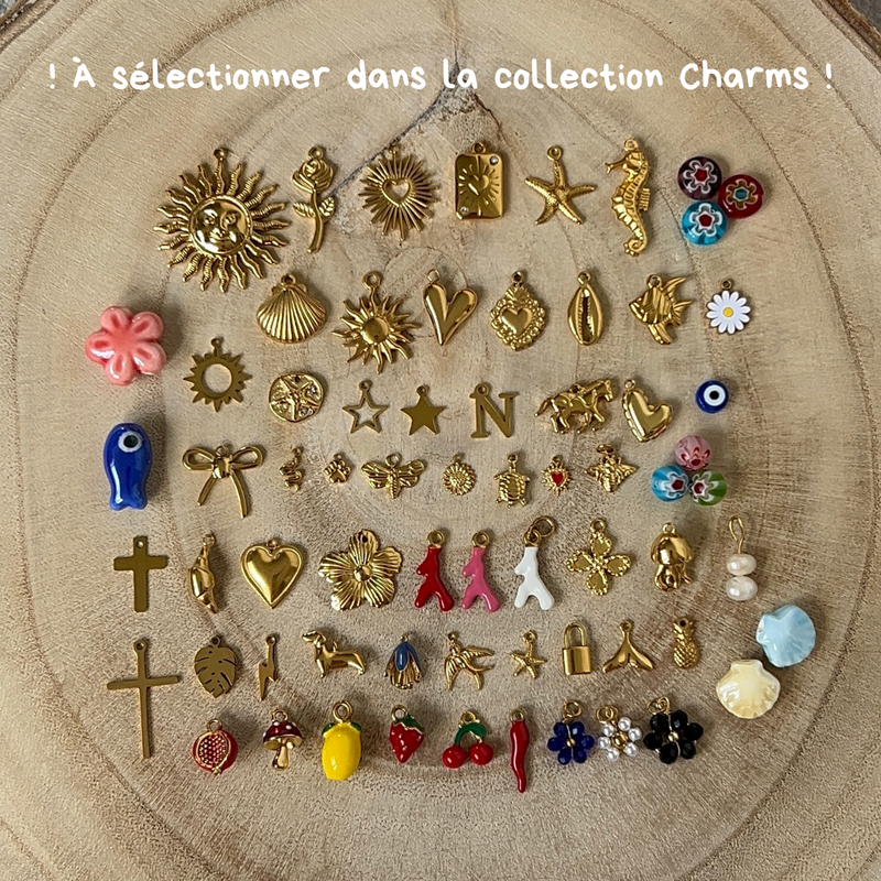 charms doré en acier inoxydable