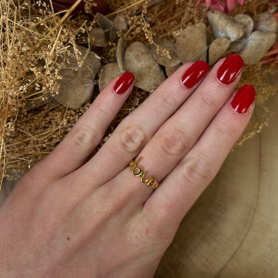 Bague ajustable en acier inoxydable doré