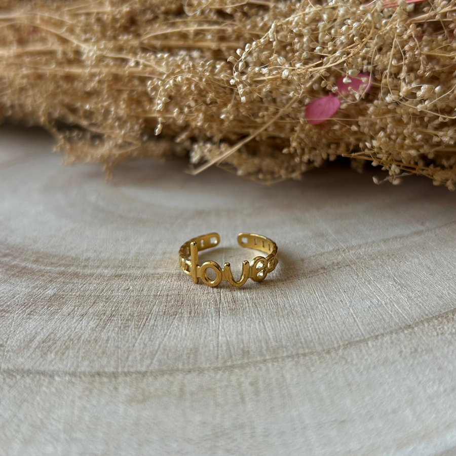 Bague ajustable en acier inoxydable doré