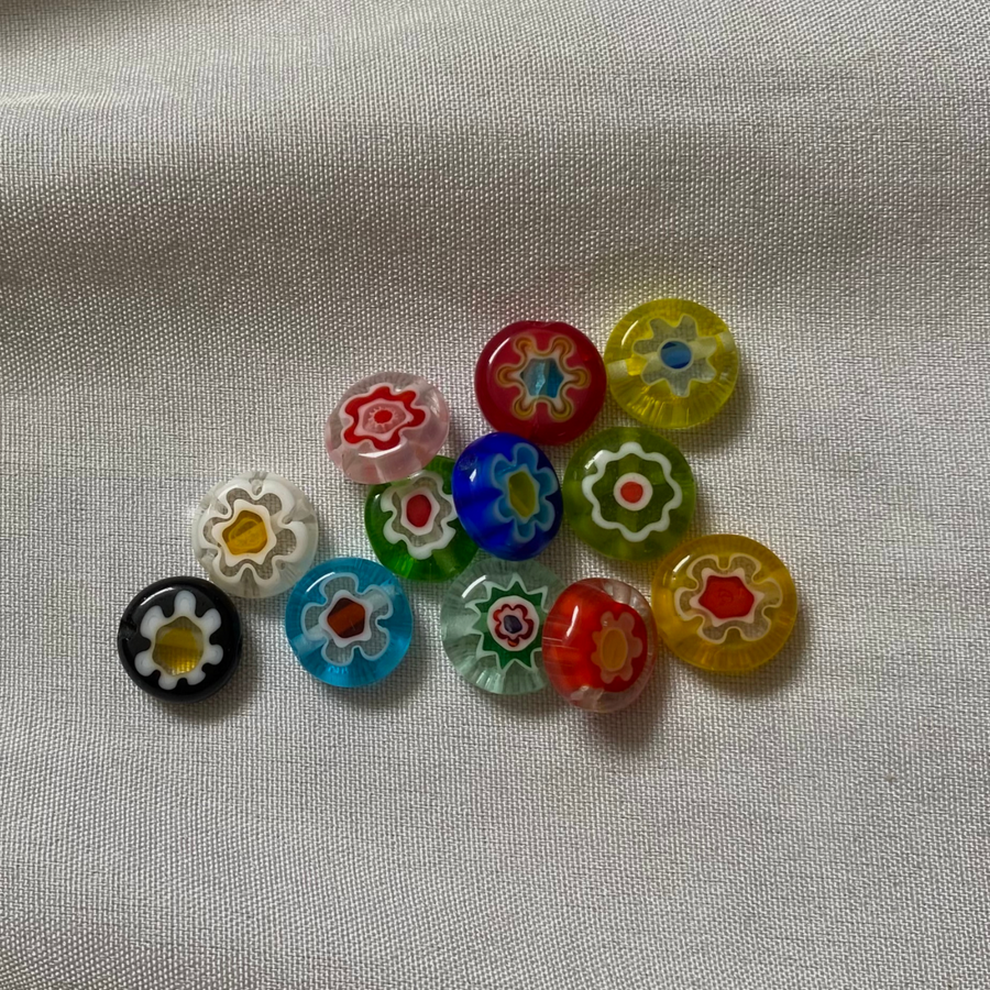 Perles Millefiori rouges, roses, bleues, vertes, noires et blanches pour personnaliser les bijoux