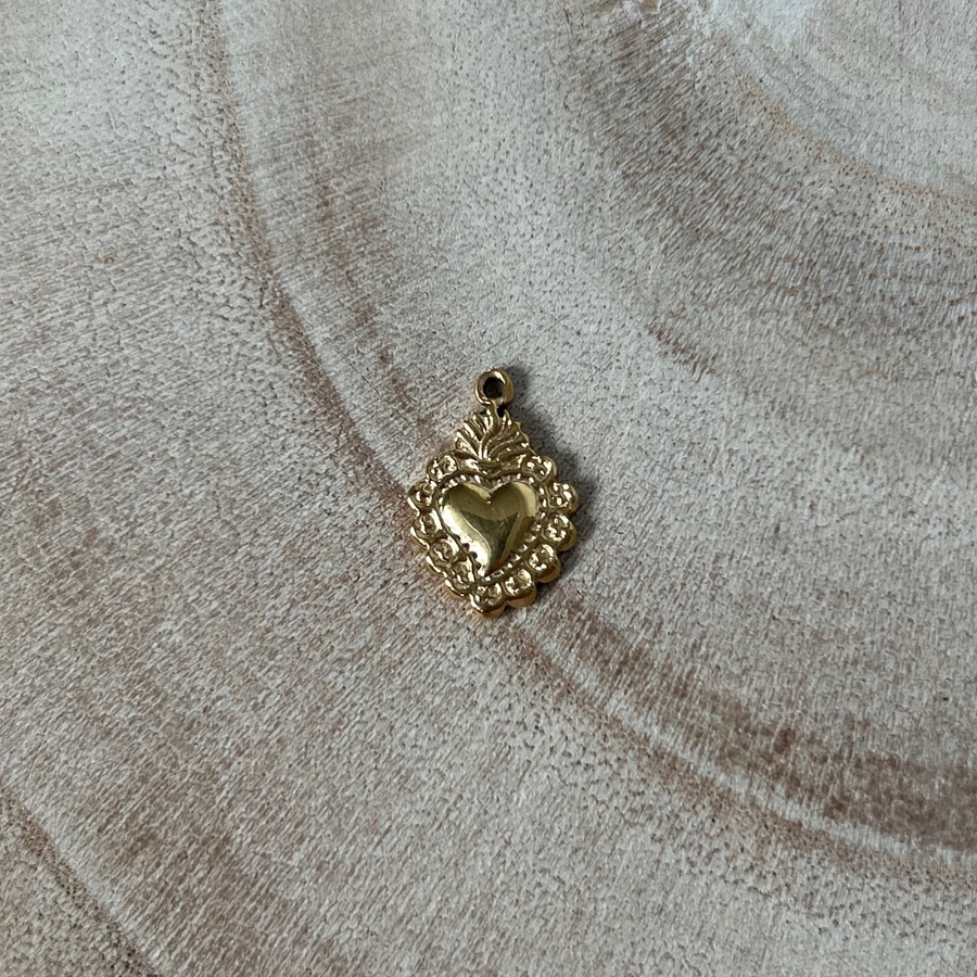 Charm coeur en acier inoxydable doré pour bijou personnalisable 