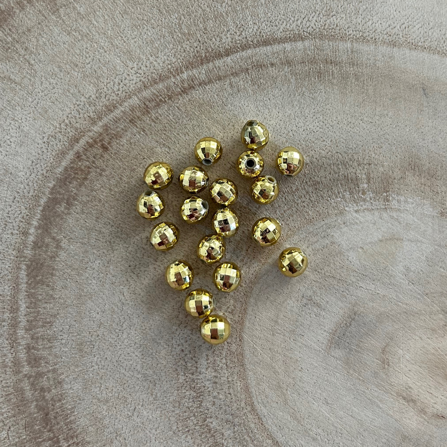 Charm boule de disco en acier inoxydable doré pour bijou personnalisable 