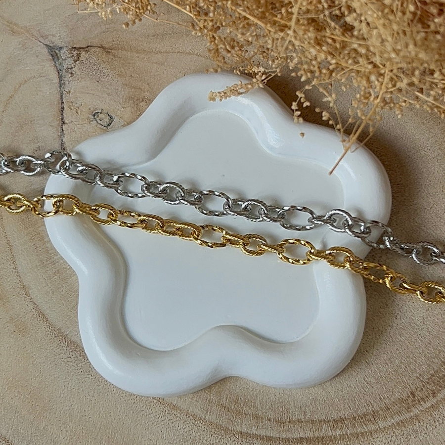 bracelet en acier inoxydable doré et argenté à personnaliser avec charms