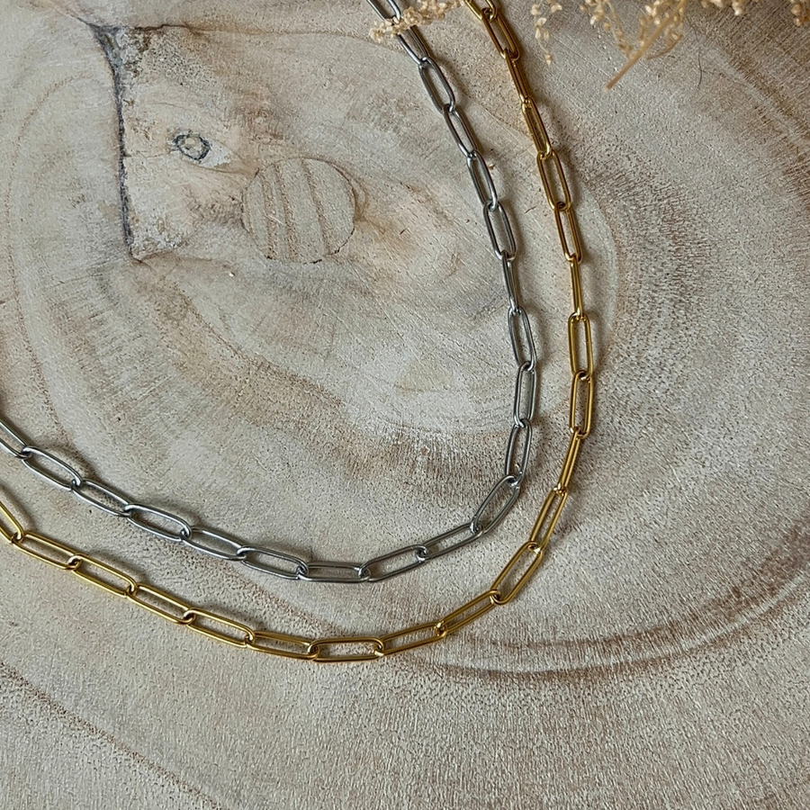collier en doré ou argenté en acier inoxydable à personnaliser avec charms