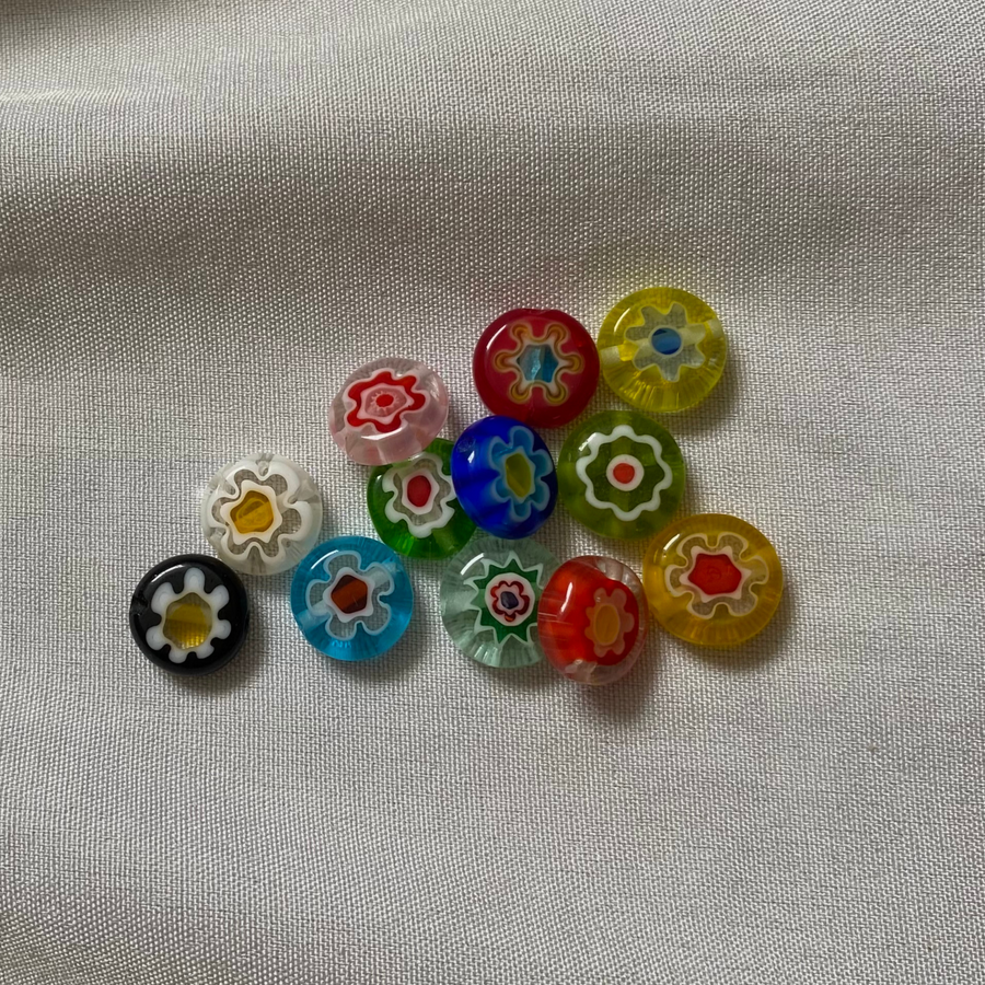 Perles Millefiori rouges, roses, bleues, vertes, noires et blanches pour personnaliser les bijoux