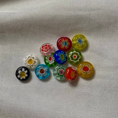 Perles Millefiori rouges, roses, bleues, vertes, noires et blanches pour personnaliser les bijoux